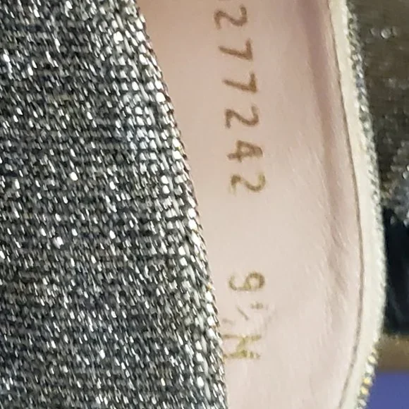 New Stuart Weitzman Shoes Sneakers Metallic Gold Silver Black Flat Slip 9.5 - Picture 8 of 16